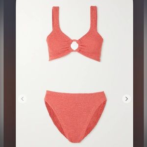 HUNZA G + Rose Inc Iman seersucker bikini NEW!